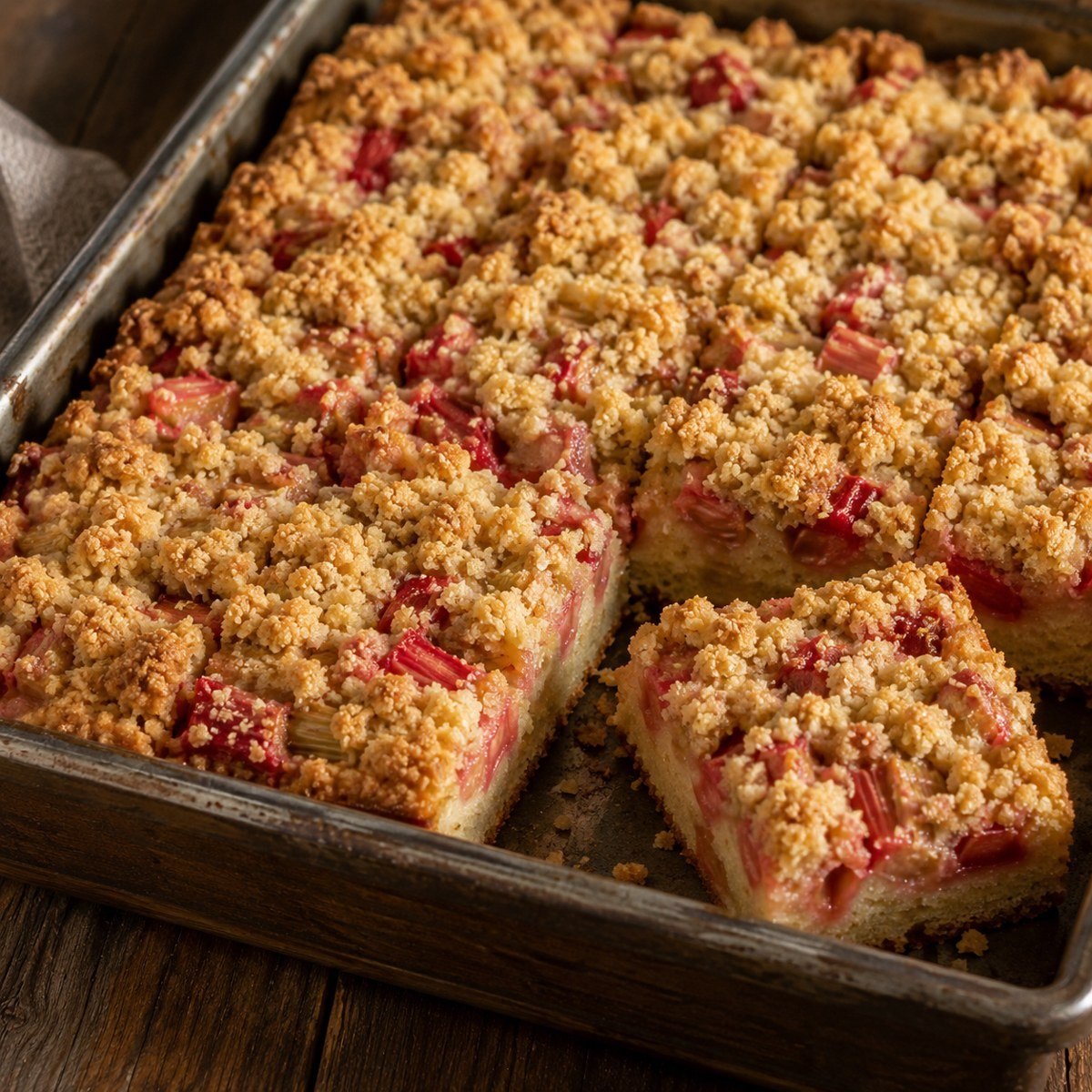 Strawberry Rhubarb Crumb Cake